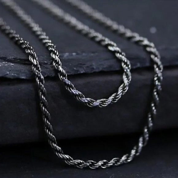 New Stainless Steel Rope 3mm Chain Necklace Unisex - Picture 3 of 6